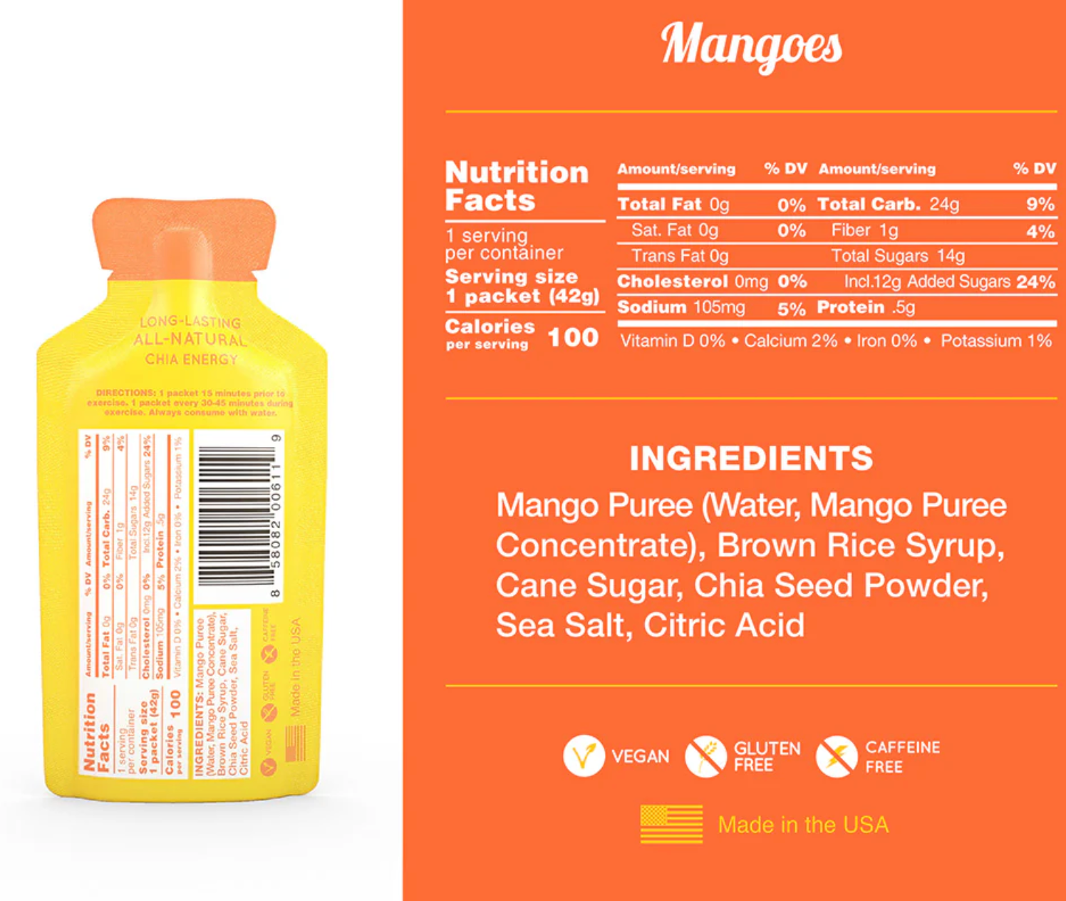 Huma Mango Energy Gel