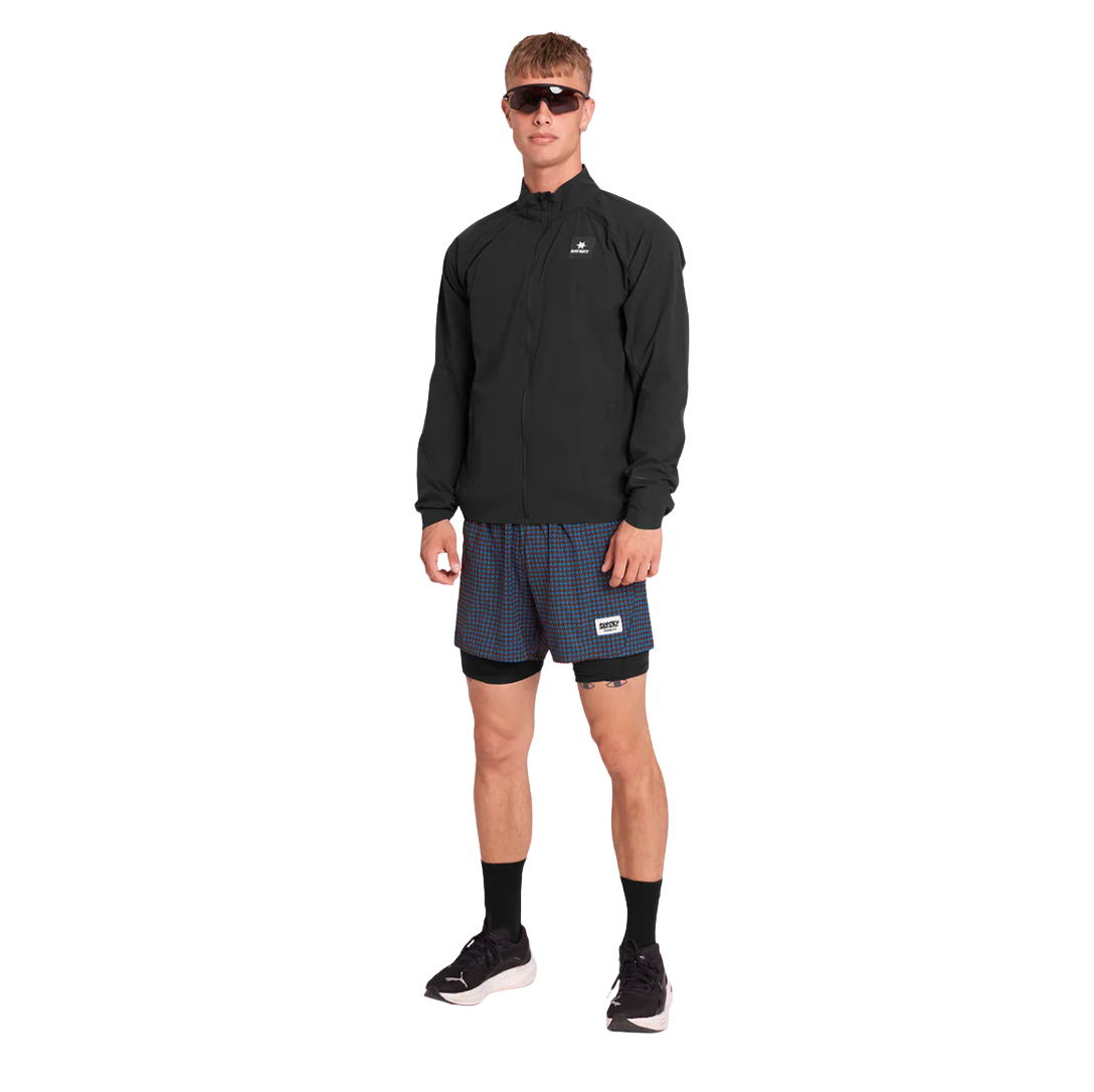 Saysky - Men's Houndstooth Pace 2 in 1 Shorts 5''