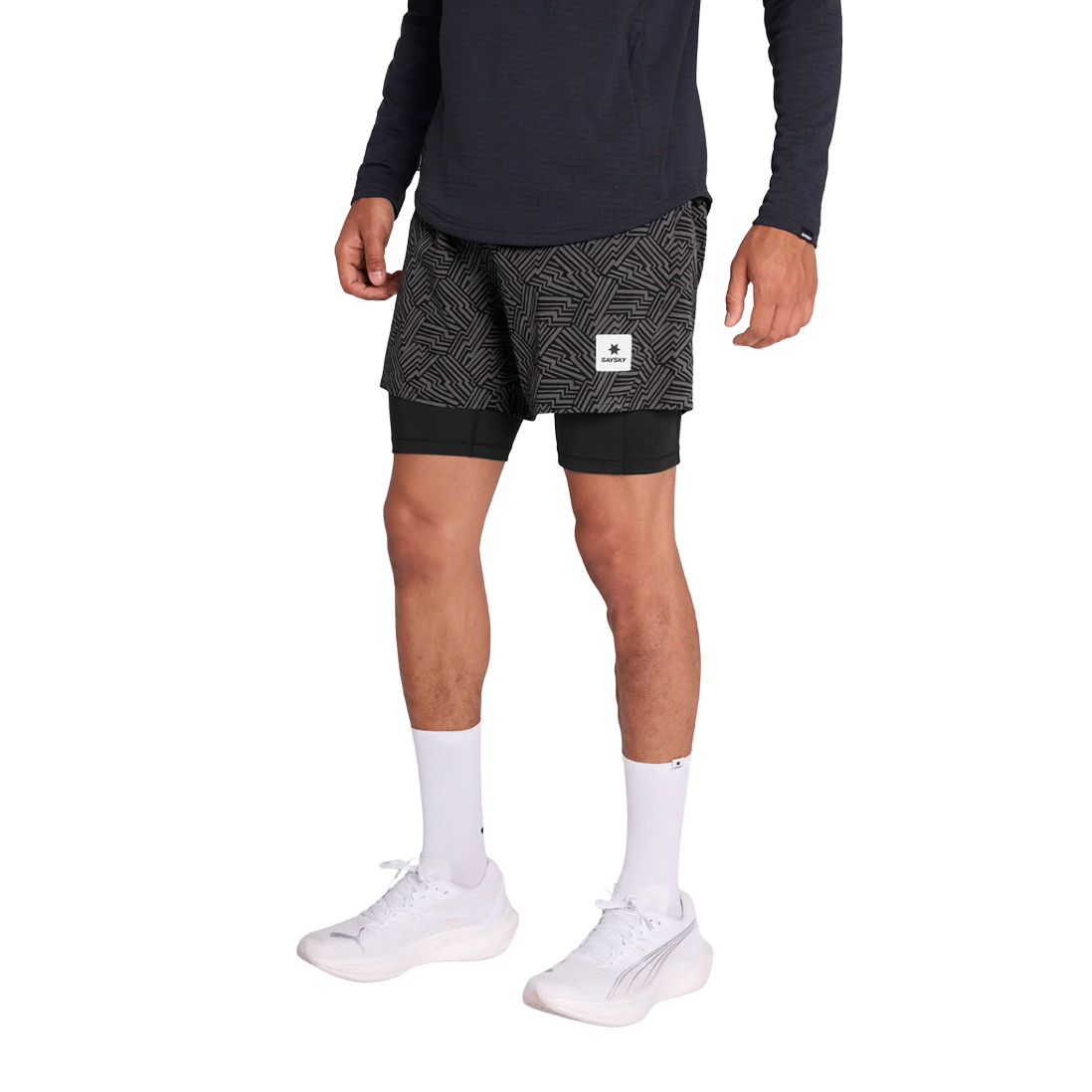 Saysky - Men's Reflective Pace 2 in 1 Shorts 5"