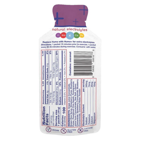 Hüma - Pomegranate Berry Energy Gels PLUS